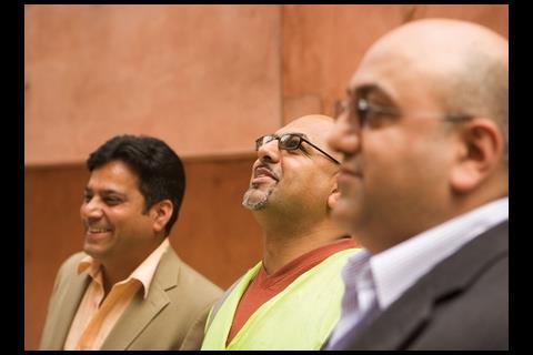 The builders – Raj Kaler (left), Paul Samra (middle) and his brother Sam 